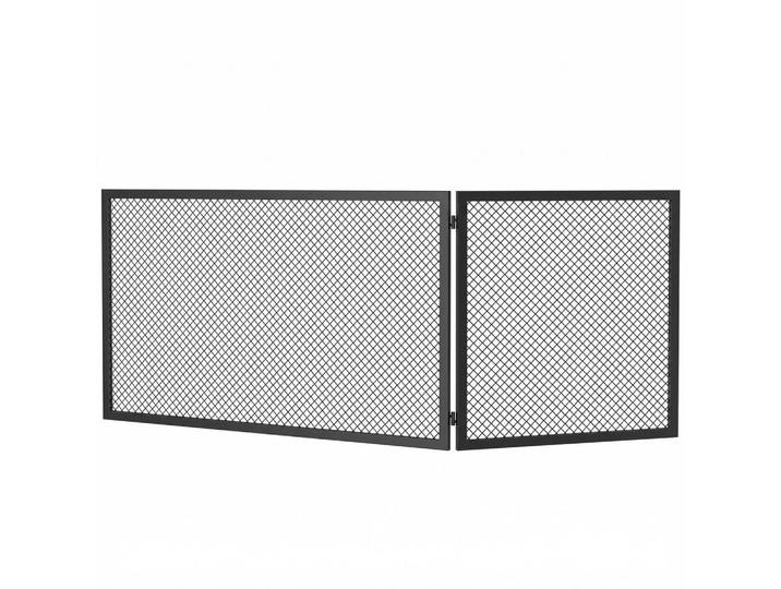 Homcom Funkenschutzgitter Metall Schwarz, 1x50x141 cm, Kleinmöbel, Kamine & Zubehör