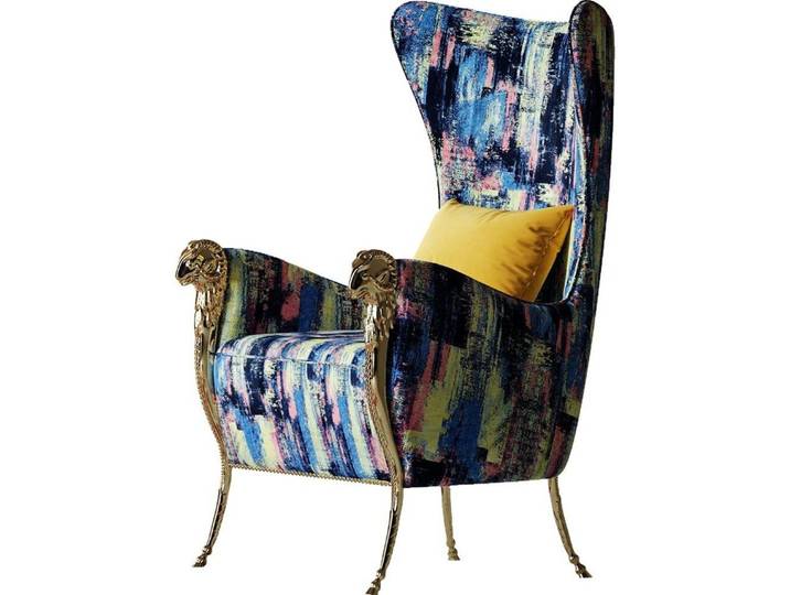 JVmoebel Sessel Blauer Einsitzer für Empfang und Kanzlei aus hochwertigem Material, Made in Europa