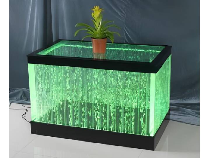 JVmoebel Couchtisch LED Couchtisch mit Wasser-Säulen und Farbwechsel-Beleuchtung, Made in Europa