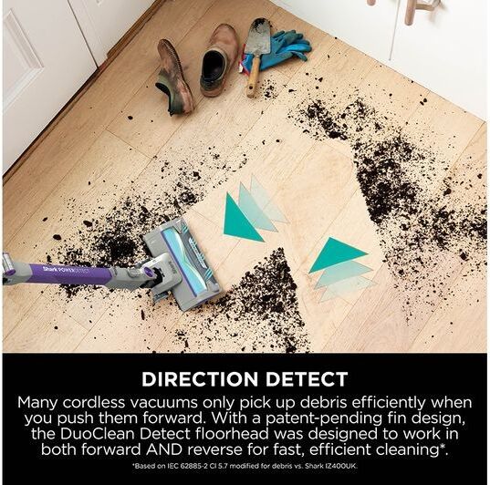 Shark PowerDetect IP1251UKT Cordless Pet Vacuum Cleaner Java Grey - DuoClean Detect, Anti-Hair Wrap Plus, 70 Min Run Time, 0.7L Dust Cup