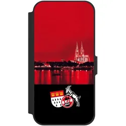 Nivocase Klapphülle für Apple iPhone 12 Pro Handyhülle aus Kunst Leder NIVOflip schwarz 1. FC Köln (Apple iPhone 12 Pro), Smartphone Hülle, Schwarz