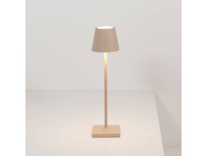 Zafferano Poldina micro Akkulampe IP65 sand micro, dimmbar, creme / amber, Aluminium, Modern