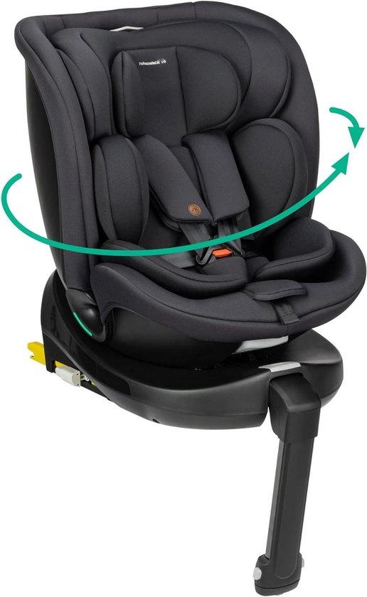 Drehbarer Autositz - Babysitz - Sicheres Reisen - 360-Grad-Drehung - Geeignet für Kinder von 40-150 cm - Vollständig schwarz