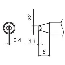 Hakko COMPOSIT Lötspitze Format 2D (Lötspitze), Lötgerät Zubehör