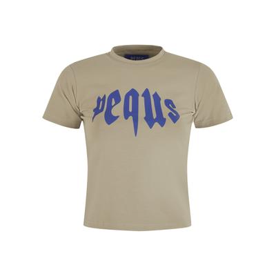T-Shirt PEQUS "PEQUS PEQUS Fitted Mythic Logo T-Shirt", Damen, Gr. XS, beige (grau), 100% Baumwolle, bedruckt, relaxed fit, Rundhals, Shirts T-Shirt