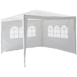 VCM Pavillon   Maße ca. 3x3 m   wasserabweisende 110g / m2 PE Plane   Partyzelt   Gartenzelt   Weiß