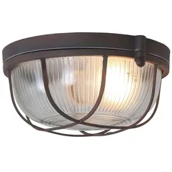 Deckenleuchte Deckenlampe Wohnzimmerleuchte Schlafzimmer, Metall Glas braun E27