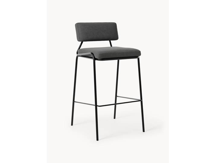 Tabouret de bar rembourré en velours côtelé Mats