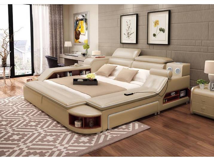 Xlmoebel Multimediabett Multifunktionsbett mit USB-Soundfunktion und modernem Design (Multifunktion Bett), Hergestellt in Europa