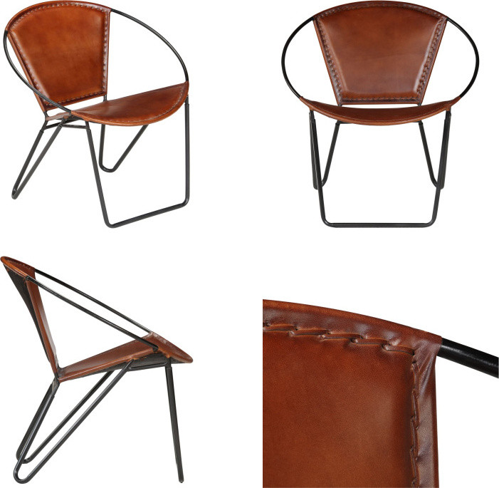 vidaXL Relaxfauteuil bruin echt leer rustic