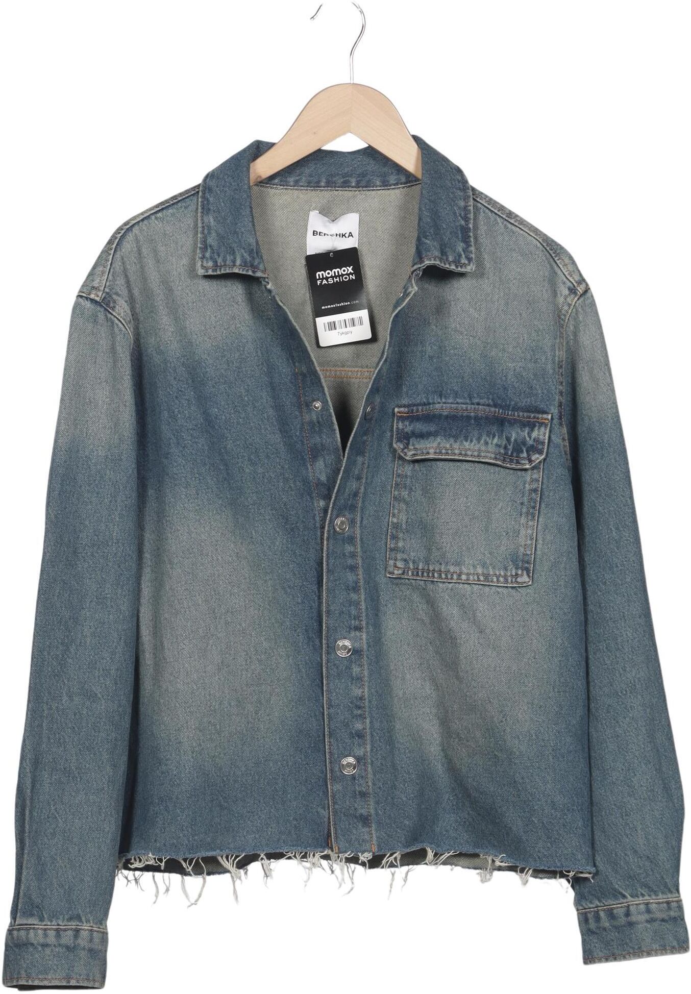 bershka Herren Jacke, Blau, Gr. S, Baumwolle - Second Hand