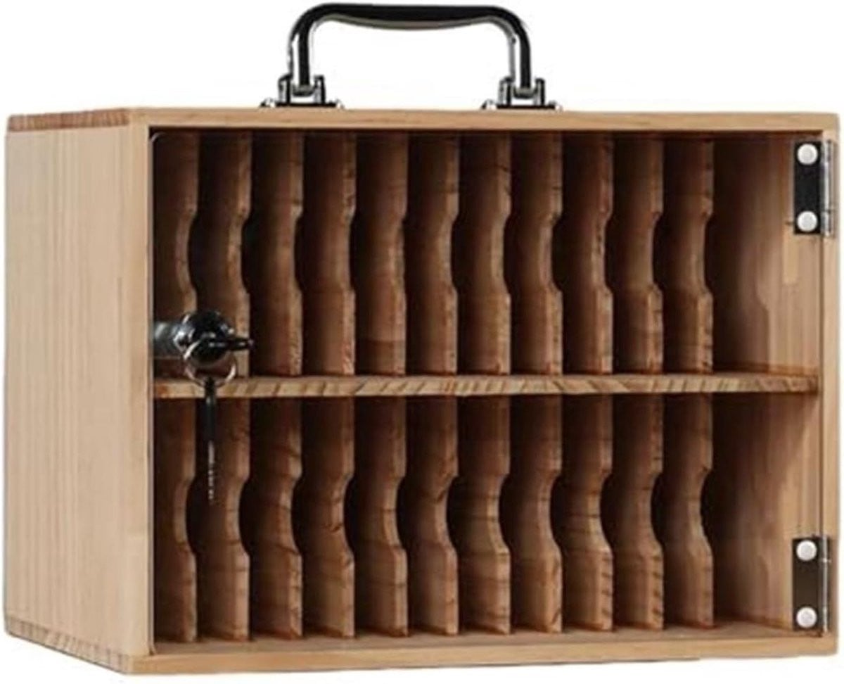 Telefoon Lockerkast Grijs met 24 individuele slots voor veilige mobiele opslag