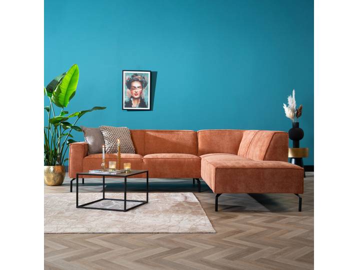 Bronx71 Ecksofa Kansas Stoff terracotta rechts