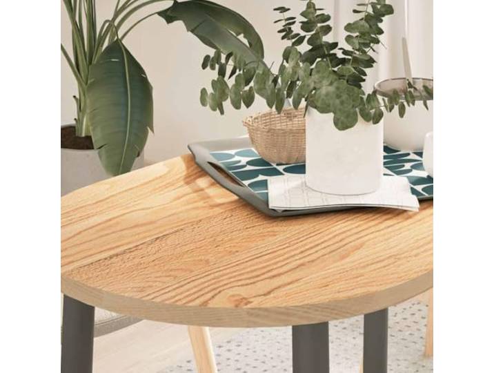 PTUGUOF Tischplatte Massivholz Eiche Oval 100x50x2 cm Robust, Pflegeleicht, Vielseitig Als Couchtisch Oder Beistelltisch, Einzigartige Maserung