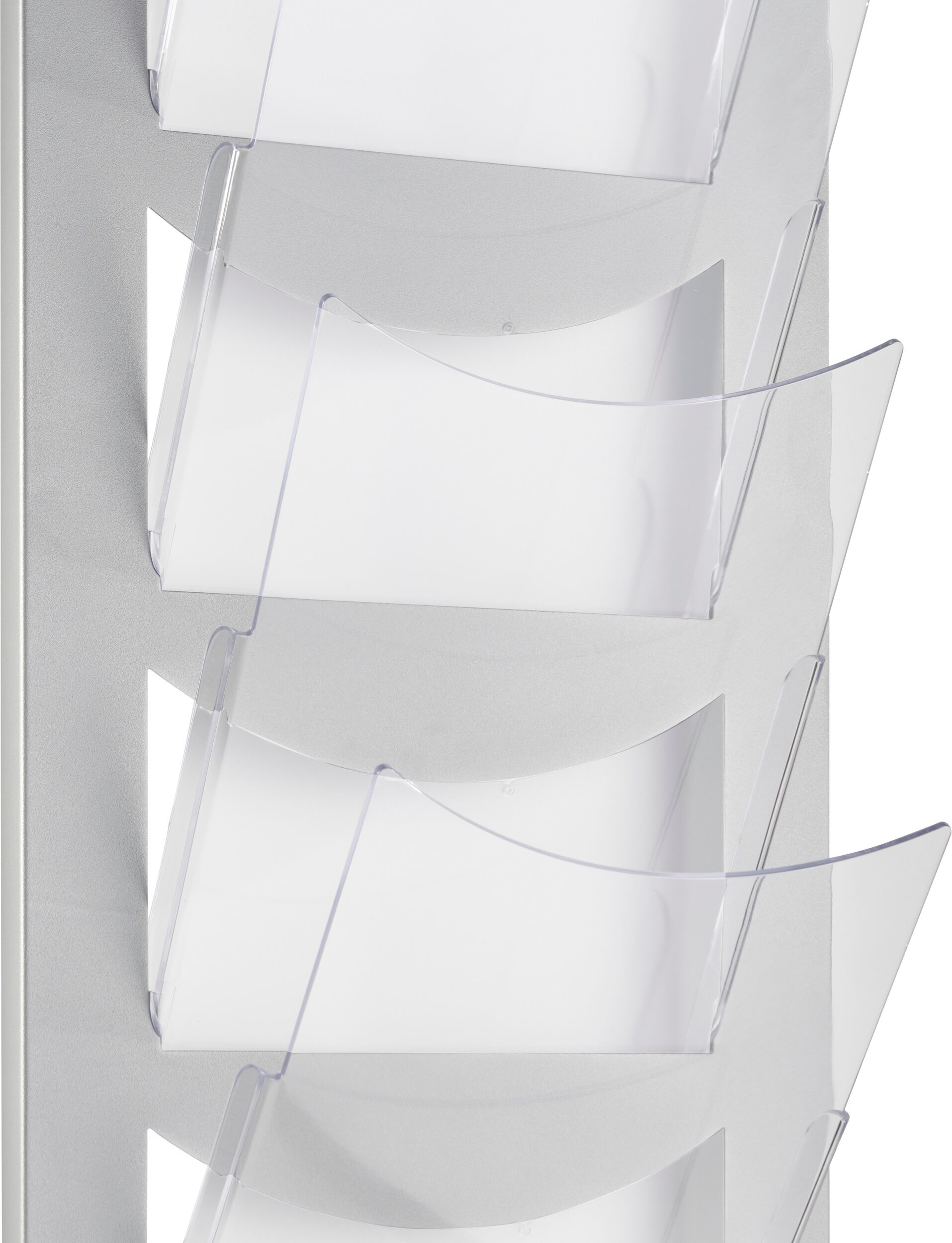 Kerkmann Porte-brochures mural NovaX, 5 x A4, acrylique (PMMA), métal, argent