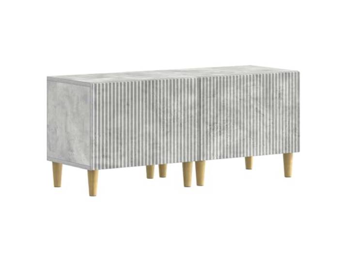 TV-Schrank Betongrau Holzwerkstoff mit Türen Wohnzimmer Standschrank Holzwerkstoff, Betongrau, reversible Türen, feuchtigkeitsresistent, geräumige Fächer, schlankes Design