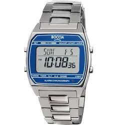Boccia 3738-06 Unisex-Armbanduhr Digital Titan Blau