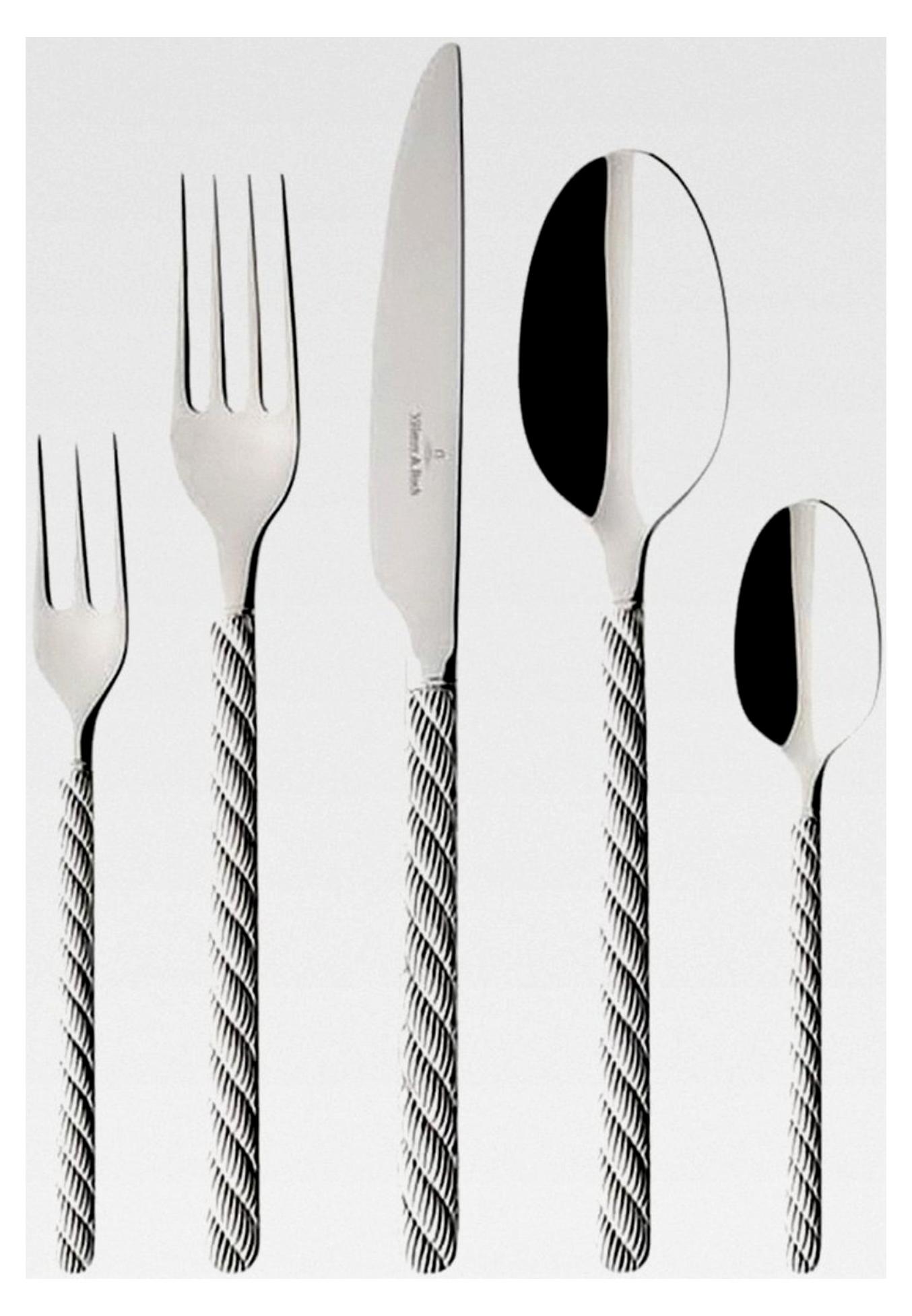 Montauk Besteckset 30-teilig Silber, Spülmaschinenfest, Besteckset für 6 Personen, Edelstahl