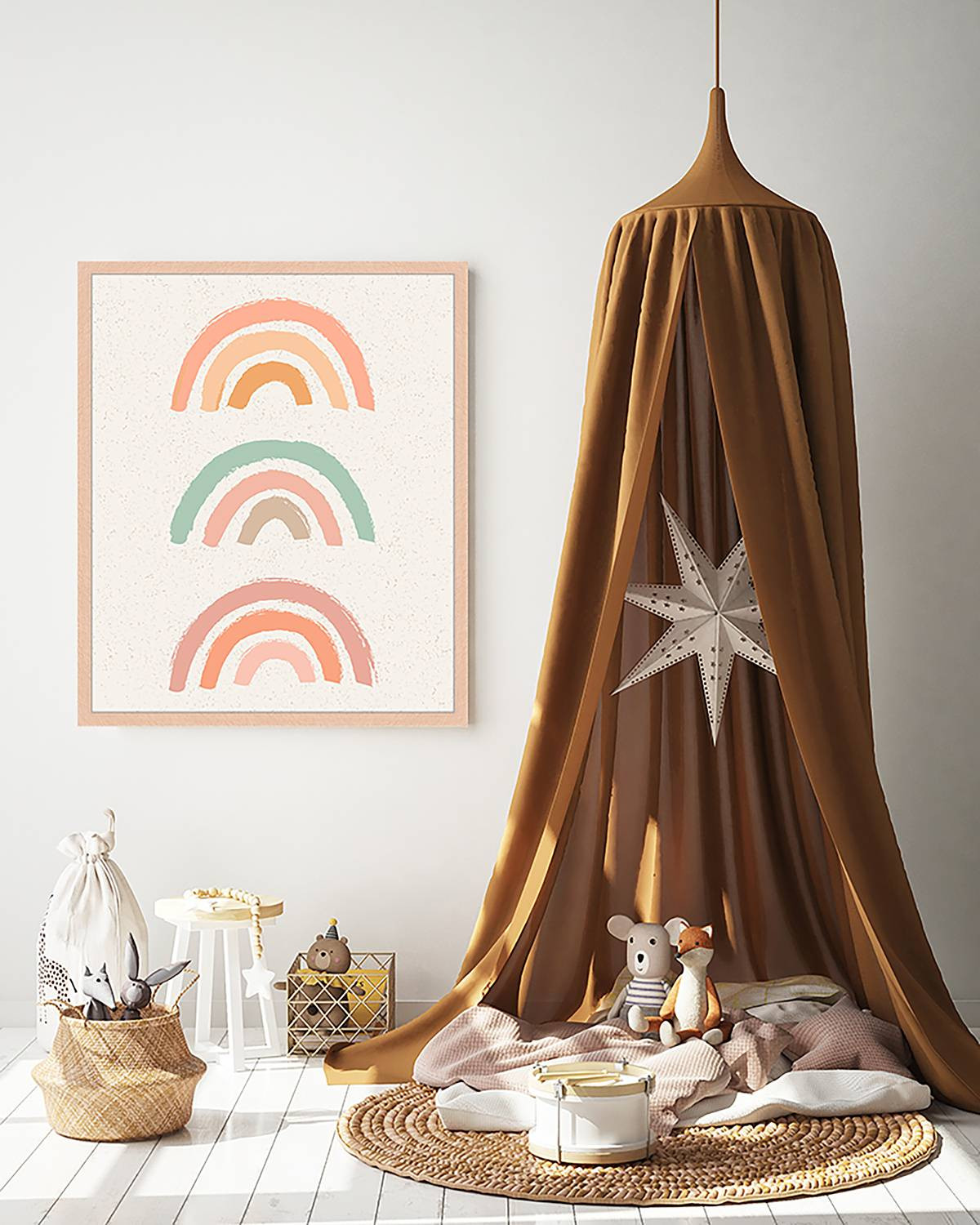 home24 Abstracte wanddecoratie The Rainbows, multicolor, 53 x 63 cm