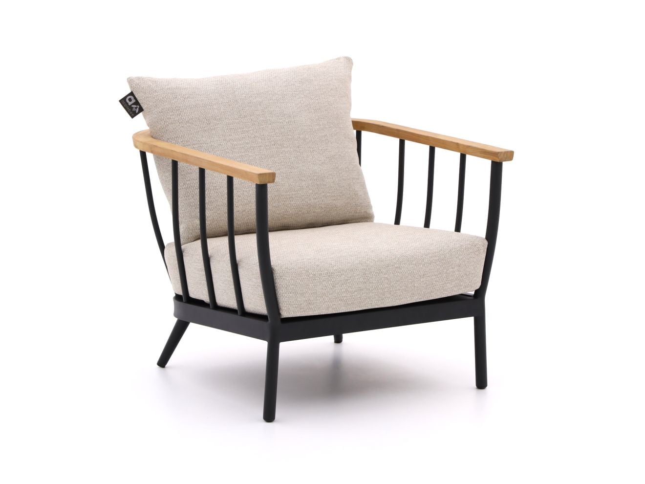 Apple Bee Condor Lounge tuinstoel met aluminium onderstel en textiel in zwart mat