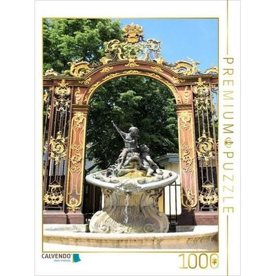 CALVENDO Puzzle Teilansicht des Neptun-Brunnens auf dem Place Stanislas in Nancy | 1000 Teile Lege-Größe 64x48cm Foto-Puzzle für glückliche Stunden