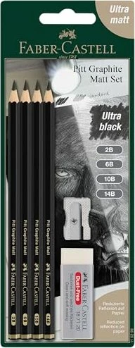 FABER-CASTELL Pitt Graphite Bleistift-Set 2B schwarz, 1 Set