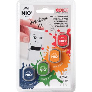 Colop Ersatzstempelkissen Little Nio Classic Set, für Motivstempel Little Nio,blau,grün,orange,rot
