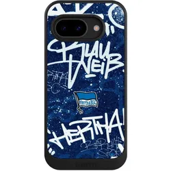 Nivocase Hülle für Google Pixel 9a Handyhülle NIVOcore Case Schwarz Graffiti Hertha BSC Offizielles (Google Pixel 9a), Smartphone Hülle, Schwarz