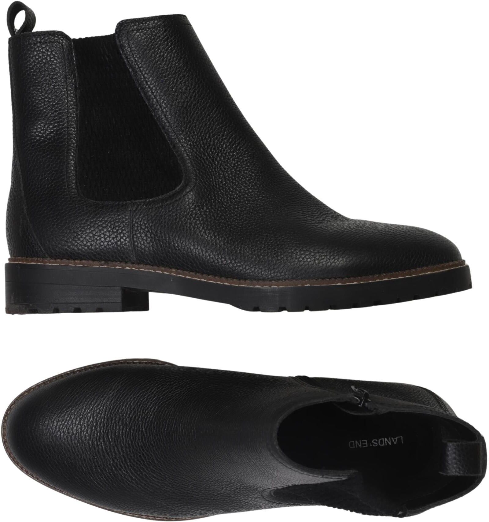 Lands End Herren Stiefel, Schwarz, Gr. EU 42.5, Leder - Second Hand