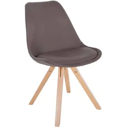 CLP Stuhl Sofia Stoff Square   Farbe: taupe, Gestell Farbe: natur (eckig)
