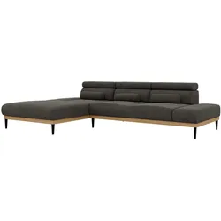 ECKSOFA PAVERO L - Dunkelgrau Velvet - Links Seite
