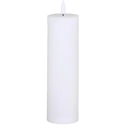 Chic Antique Stumpenkerze mit LED inkl. Batterie, H20/Ø6 cm, weiss
