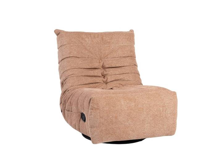 Fauteuil relax inclinable en tissu plissé rose