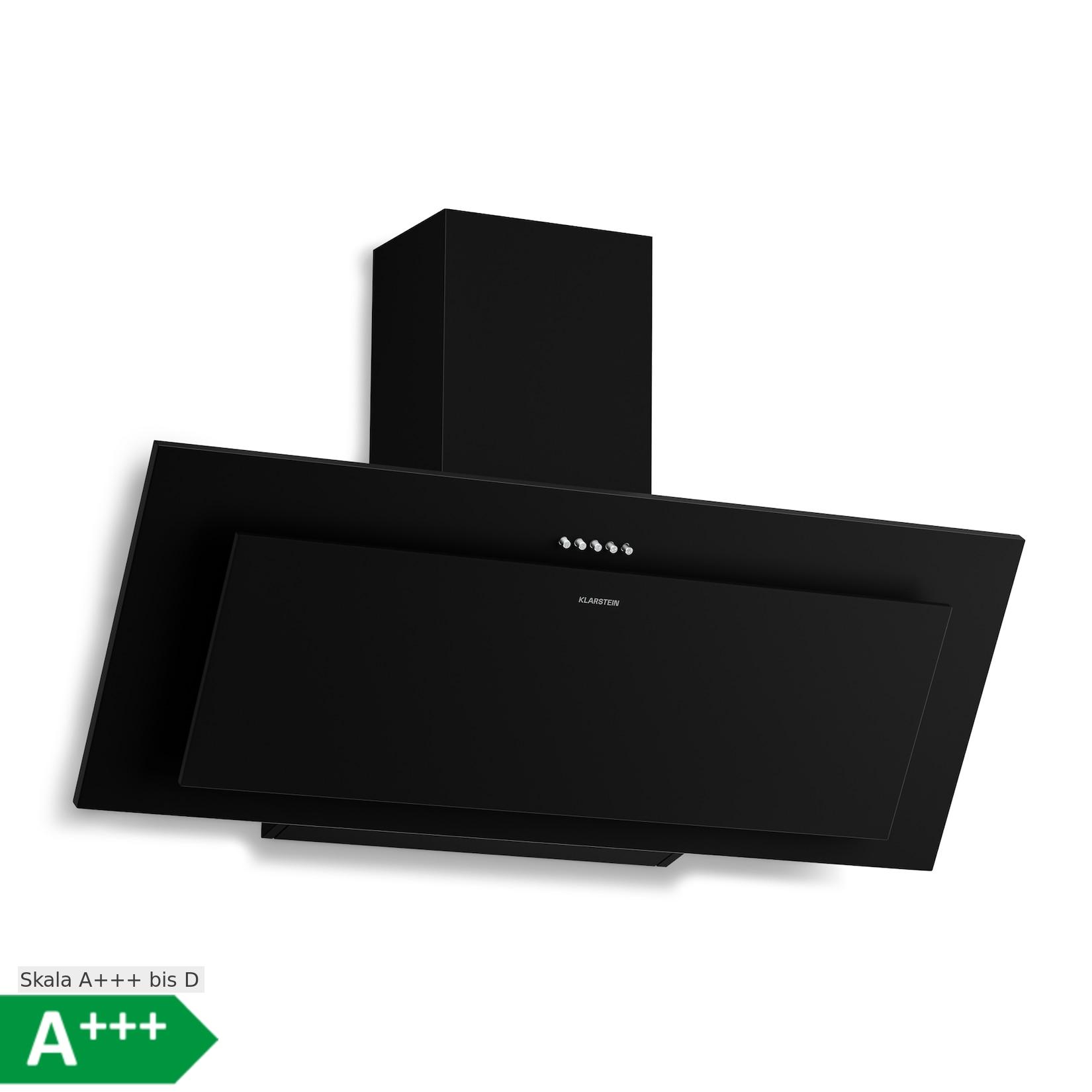 Athena Kopffreihaube Abluft- und Umluftmodus 254 m³/h 56 W 90 cm Schwarz
