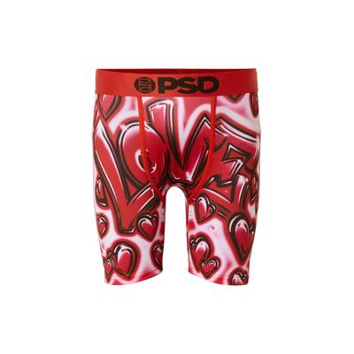 Boxershorts PSD "PSD LOVE CORE", Herren, Gr. XXL, 1 Stk., rot (multi), 88% Polyester, 12% Elasthan, Unterhosen