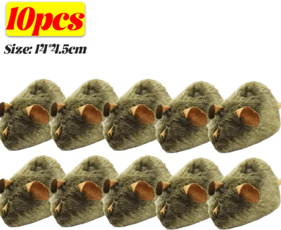 Inspire Picks Interactive Plush Mouse Cat Toy With Realistic Squeaky Design 10pcs