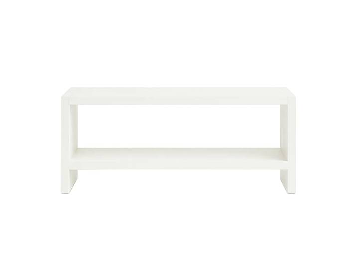 Banc de lit blanc, plateau robuste minimaliste 102x28x42 cm