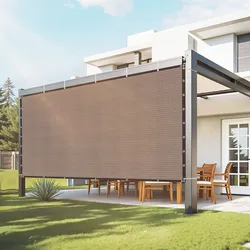 VEVOR 90 % Sonnenschutztuch Sichtschutz Schattenabdeckung (244 x 366 cm) für Pergola mit Edelstahlösen, Sonnensegeltuch mit 140 g/m2 HDPE-Material, für Outdoor Terrasse Garten Hinterhof (braun)