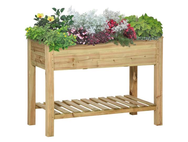 ComfortXL Hochbeet De-16047 mit integrierter Bewässerung Grün, 91x76x51 cm, Gartenzubehör, Hochbeete