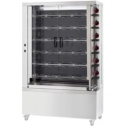 Vitrokeramik hähnchengrill mit licht. 6 schwerter = 30/36 hühner - 1100x450x1760 mm - 25200 W 400/3V - 53304L63 Eurast