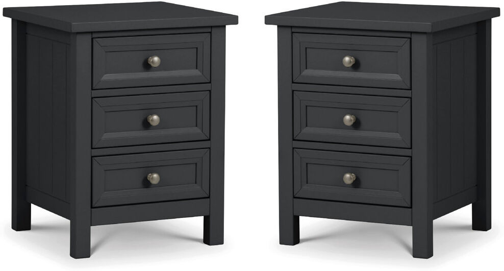 Mack + Milo Jarin 48cm W Bedside Table Black 61cm H X 48cm W X 44cm D