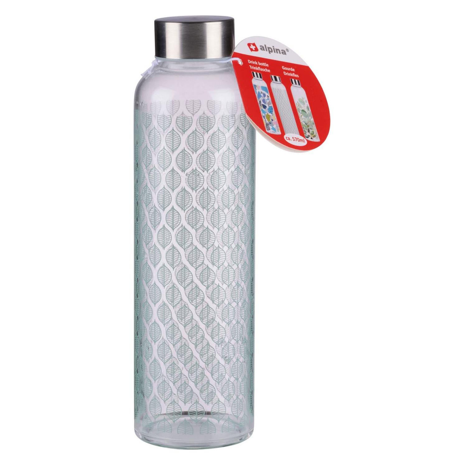 alpina Trinkflasche Glas 570ml, 3-fach sortiert (0.57 l) (35849531)