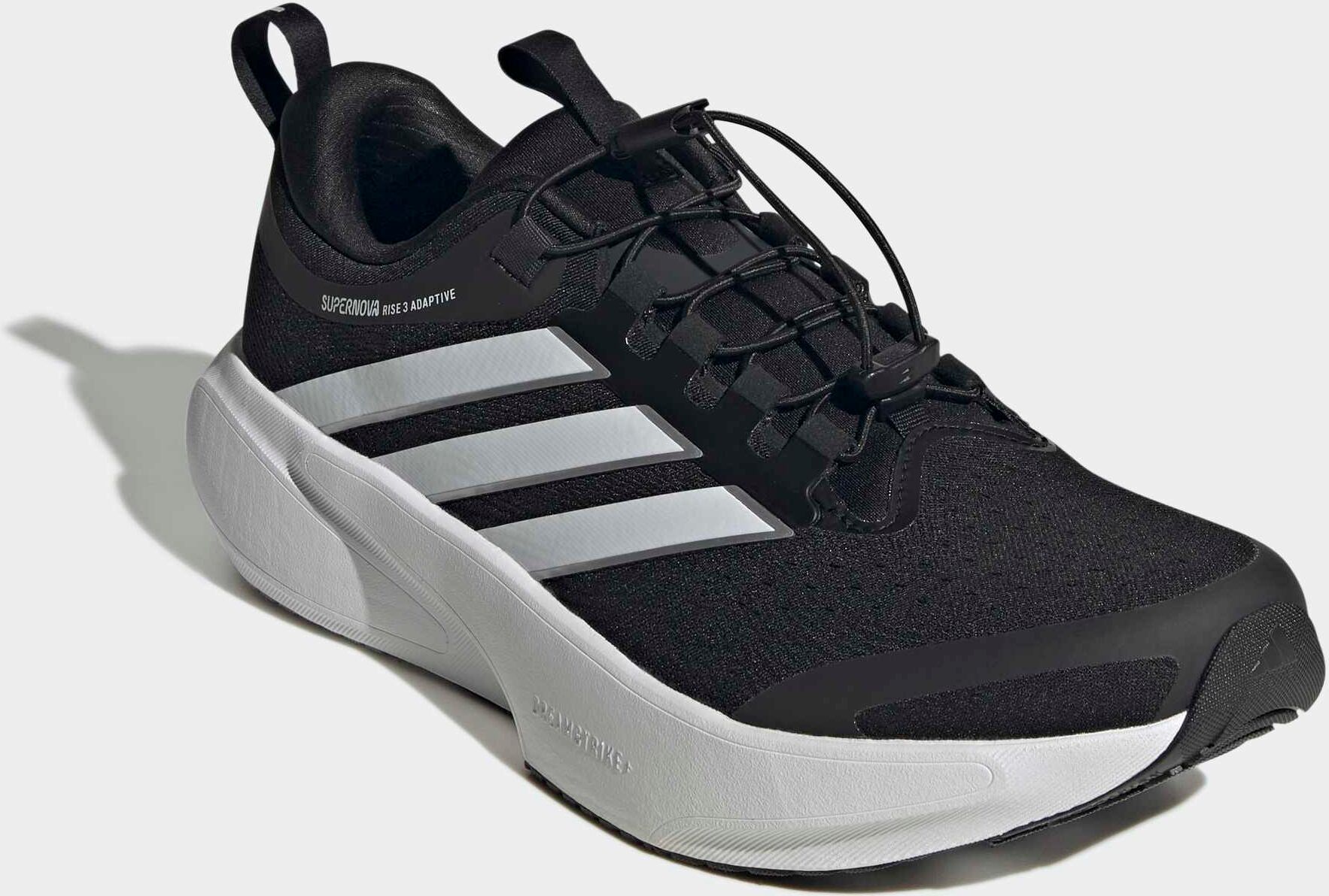 Laufschuh ADIDAS PERFORMANCE "SUPERNOVA RISE 3 ADAPTIVE", Herren, Gr. 42,5, core schwarz, ftwr weiß, carbon, Synthetik, Textil, Schuhe Laufschuh, für mehr Komfort