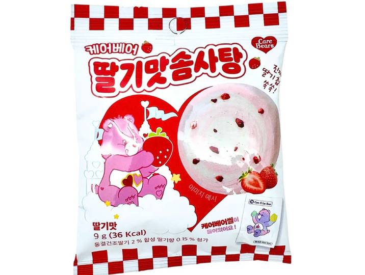 CARE BEARS suikerspin met aardbeiensmaak 9 g