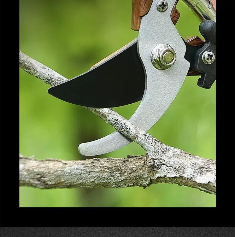 INF Multifunktionale SK5 Stahl Gartenschere - Holzgriff Gartenschere, kompatibel mit verschiedenen Gartenarbeiten