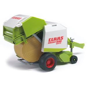 bruder 02121 Landwirtschaftsfahrzeug Claas Rollant 250, Rundballenpresse mit 1 Rundballen, Maßstab 1:16