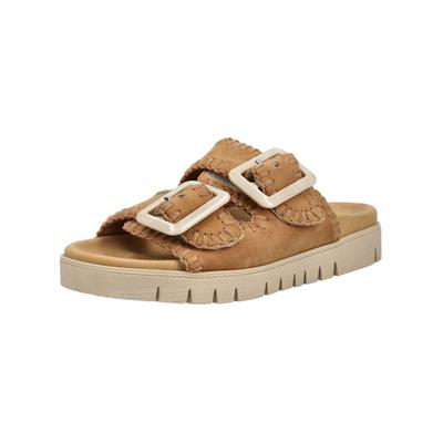 Pantolette GABOR "Gabor Pantoletten Leder", Damen, Gr. 38, Leder, braun (hellbraun), Schuhe Pantolette