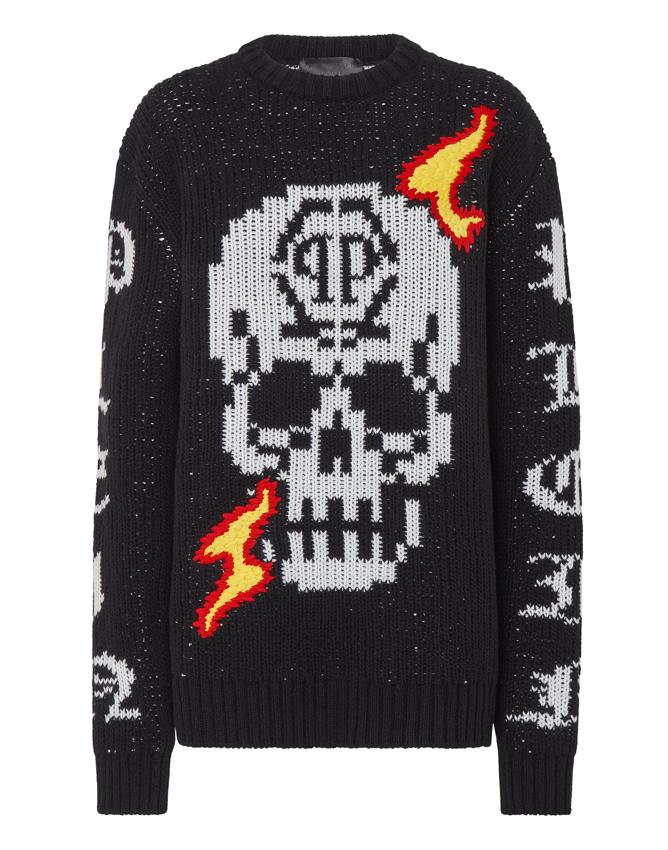 Rundhalspullover Skull