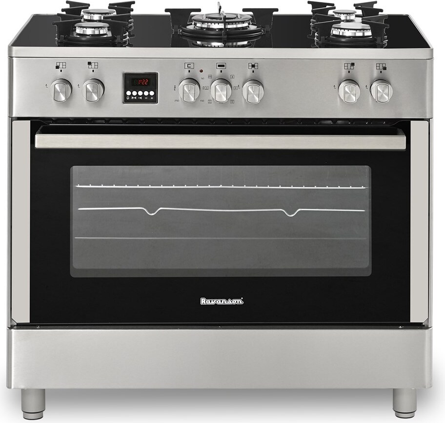Ravanson KWGE-K90 Glas Inox Gas-Elektroherd