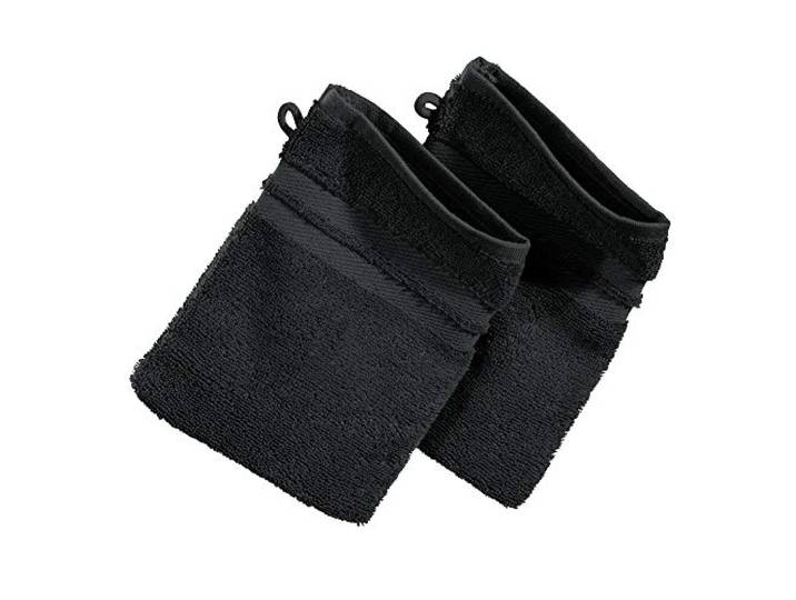 Erwin Müller Walk-Frottier Bio Waschhandschuh im 2er-Pack, Serie Tübingen anthrazit Größe 16x21 cm - eine Luxus-Qualität der absoluten Spitzenklasse, enorm saugstark, 100% Baumwolle